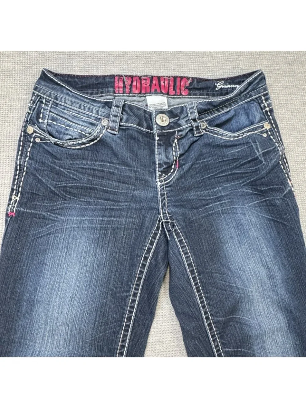 Hydraulic Gramercy Denim Capri Jeans Womens Sz 5/6 Blue Low Rise Dual Stitching
